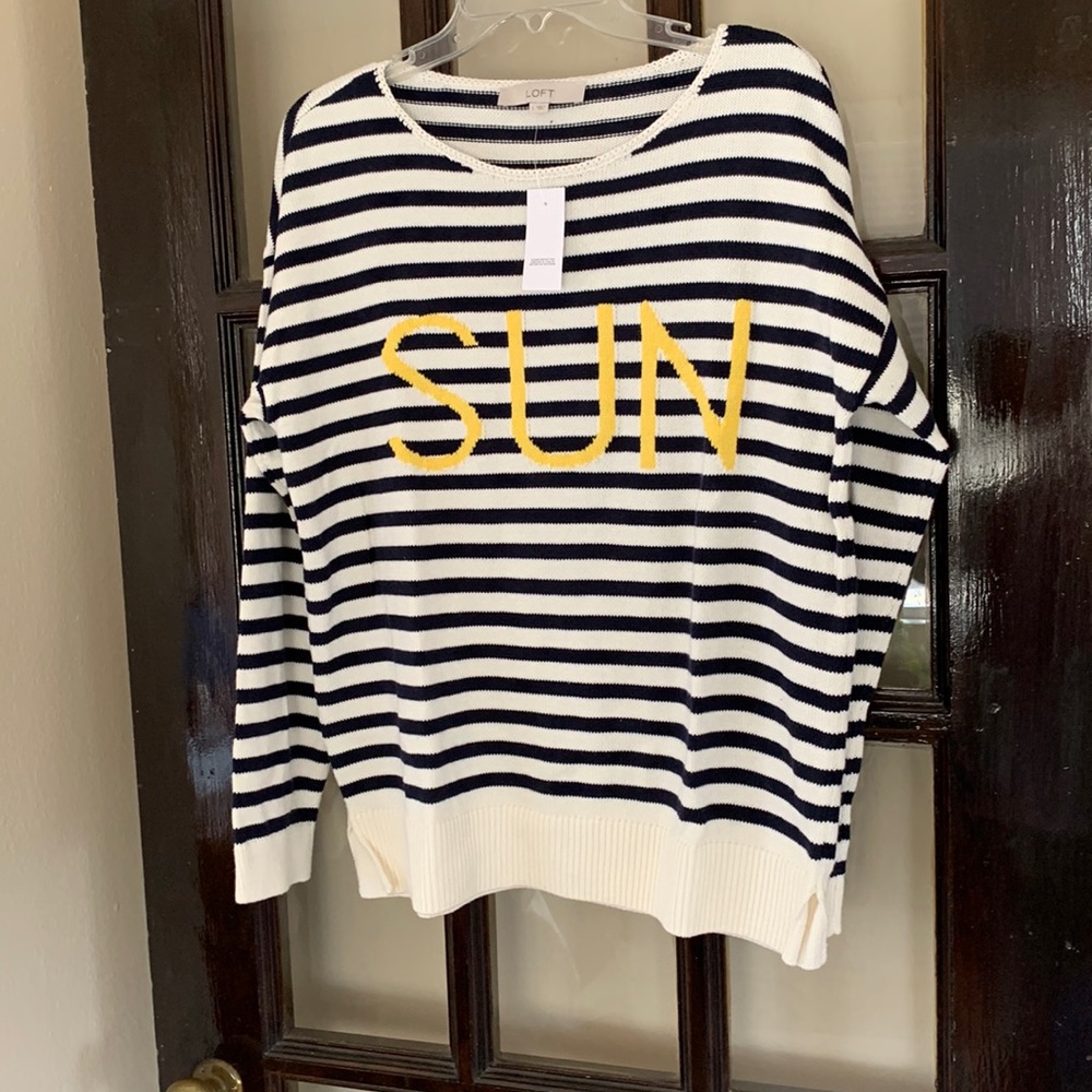 NWT LOFT nautical “SUN” sweater. Size large